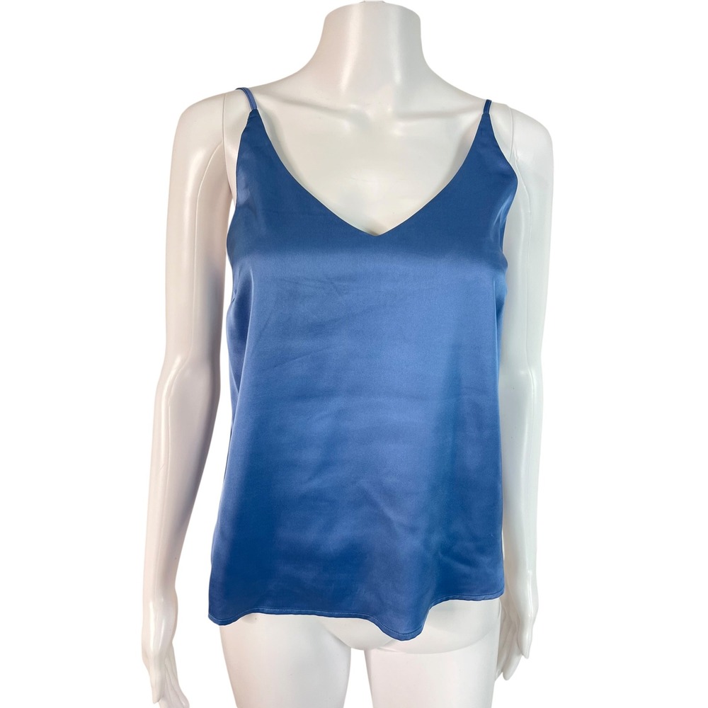 Banana Republic Cami Blue Satin V-Neck Camisole Feminine Size XXS Petite NWT
